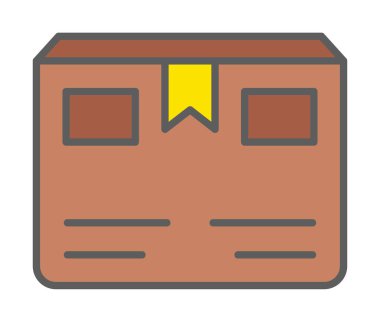 Teslimat kutusu simgesi, vektör illüstrasyonu basit tasarım