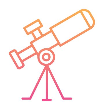 Teleskop düz simgesi. Eğitim ve astronomi elementi, dürbün ve araştırma yıldızları vektör grafikleri