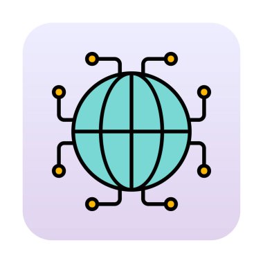 Digtal Dünya web simgesi vektör çizimi