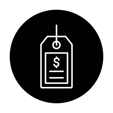 Basit fiyat etiketi simgesi, vektör çizim