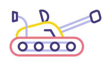 askeri tank simgesi, vektör illüstrasyonu 