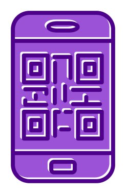 Akıllı telefon ekranındaki qr kodu beyaz arkaplanda izole edilmiş