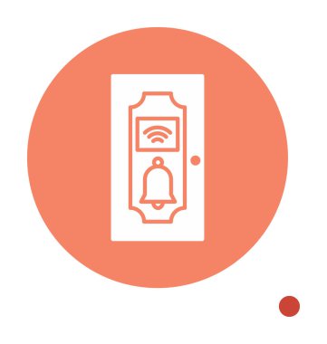 Kapı Zili simgesi vektör illüstrasyonu