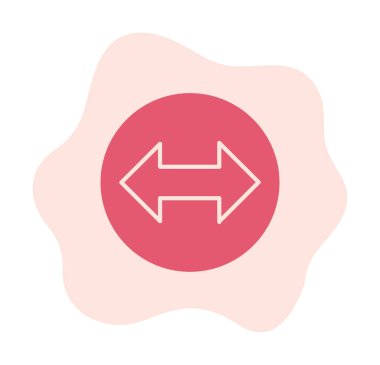 Çift ok sembolü, iki yön, sol, sağ simge, vektör illüstrasyonu