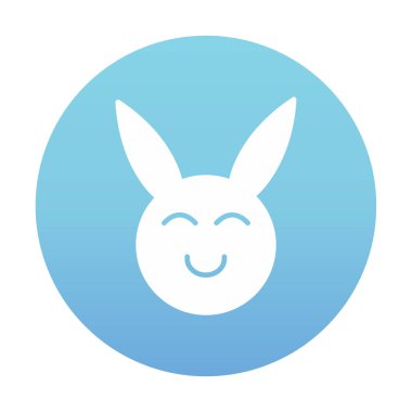 Şirin gülümseyen tavşan ikonu, vektör çizimi 