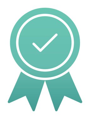 Onaylanmış madalya simgesi, vektör illüstrasyonu.