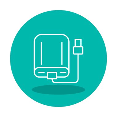 harici sabit disk simgesi, vektör illüstrasyonu basit tasarım