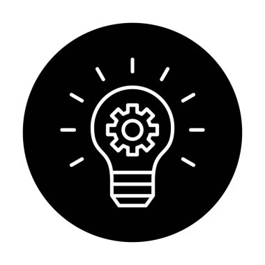 Fikir ampul ikonu vektör illüstrasyonu             
