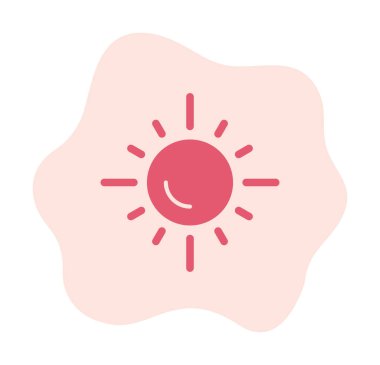 güneş düz simgesi, vektör illüstrasyon tasarımı