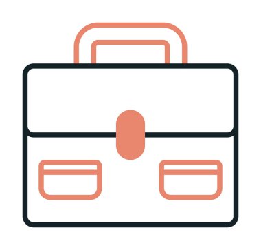 Evrak çantası vektör düz simgesi. İş durumu simgesi, bavul emojisi, vektör illüstrasyonu