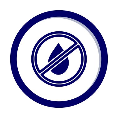 Basit Su Yok veya Sıvı Simge Yok, vektör illüstrasyonu