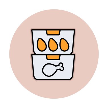 yiyecek kabı ikonu vektör illüstrasyonu