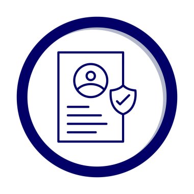 İşaretli işaret simgesi, vektör illüstrasyonlu profil belgesi