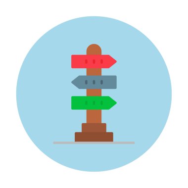 Beyaz arkaplanda yön vektörü illüstrasyonu