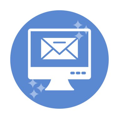 Basit e- posta simgesi, vektör illüstrasyonu