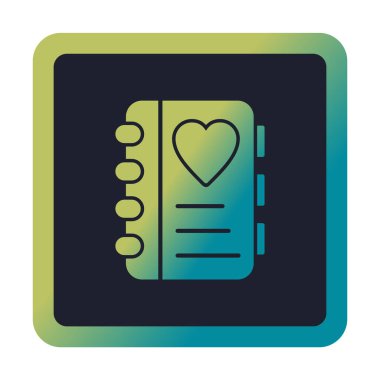 not defteri simgesi soyut arkaplan vektöründe izole edildi