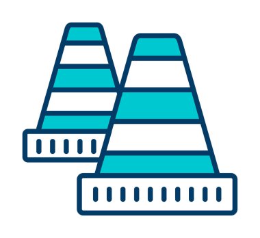 Trafik konisi simgesi vektör çizimi 