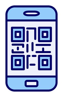 Akıllı telefon ekranındaki qr kodu beyaz arkaplanda izole edilmiş