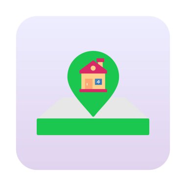 House Location Pin. Ev GPS sembolü, harita işaretleyici