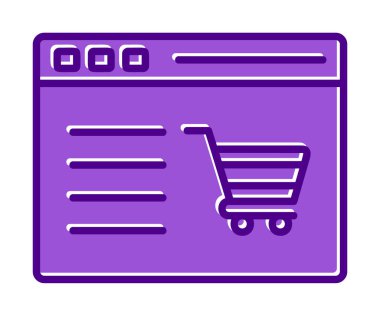 Alışveriş sitesi simgesinin vektör illüstrasyonu