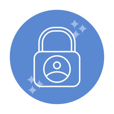 Kilit simgesi. Özel daire tasarımı. vektör illüstrasyonu.