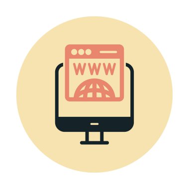 Alan Adı Kayıt Web simgesi vektör illüstrasyonu