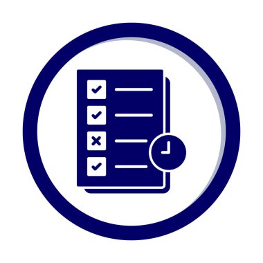 Görev planlama doğrusal simgesi. Kontrol listesi. Planlayıcı ağ simgesi, vektör illüstrasyonu 