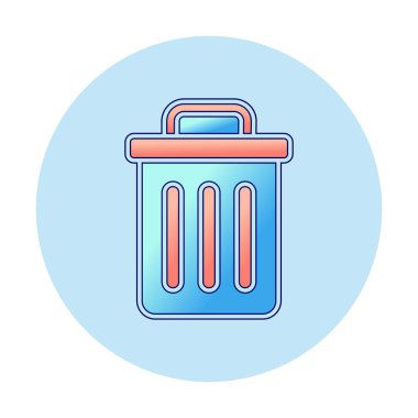 Çöp kutusu web simgesi, vektör illüstrasyonu