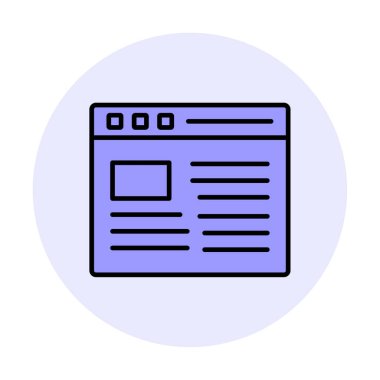 Web sayfası simgesi, vektör illüstrasyonu basit tasarım