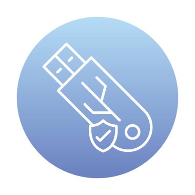 usb güvenli web için basit simge.