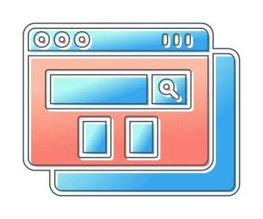 tarayıcı web sayfası simgesi, vektör illüstrasyonu