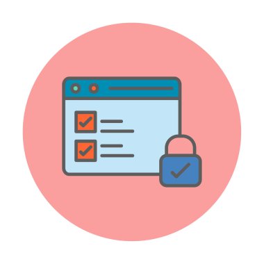 Basit güvenli veri simgesi, vektör illüstrasyonu