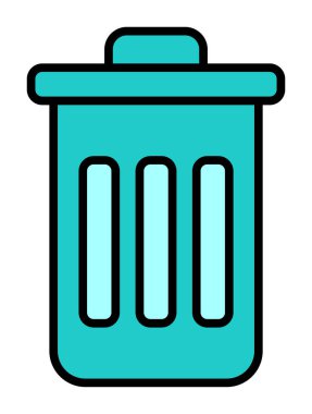 Çöp kutusu vektörü düz simge tasarımı