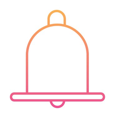 Basit Bildirim Zili simgesi, vektör illüstrasyonu