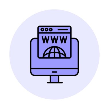 Alan Adı Kayıt Web simgesi vektör illüstrasyonu