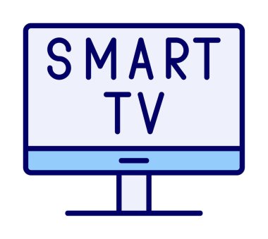Basit Akıllı TV simgesi, vektör illüstrasyonu