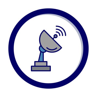 uydu anten simgesi, vektör illüstrasyonu