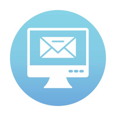 Basit e- posta simgesi, vektör illüstrasyonu