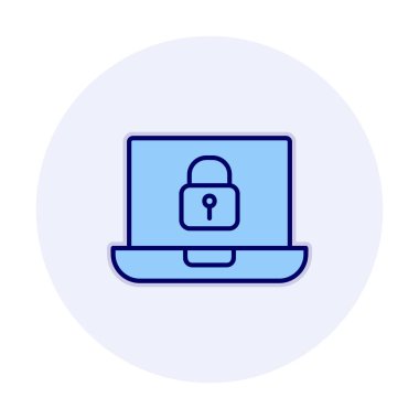 Dizüstü bilgisayar ekranına kilitle. Güvenlik kavramı vektör illüstrasyonu