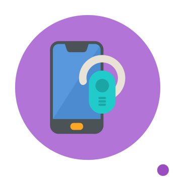 Kulaklık ve akıllı telefon web simgesi, vektör illüstrasyonu