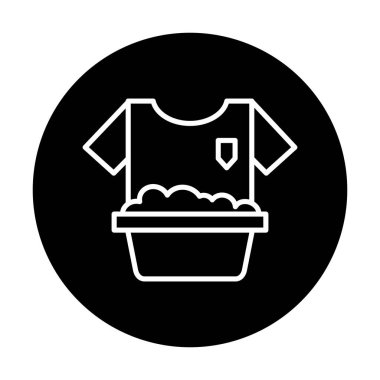 Çamaşır yıkama simgesi, vektör illüstrasyonu