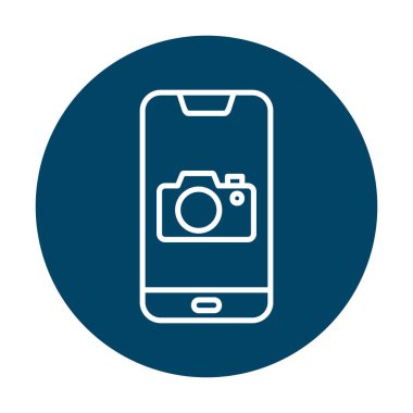 Akıllı telefon kamera simgesi, vektör illüstrasyonu 