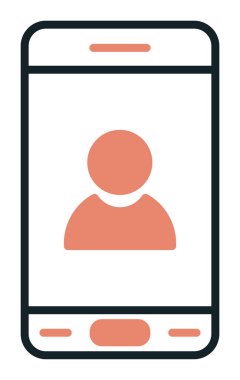 Mobil Kullanıcı simgesi vektör çizimi