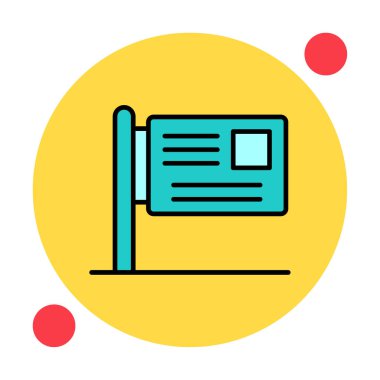 Reklam panosu. Web simgesi basit illüstrasyon