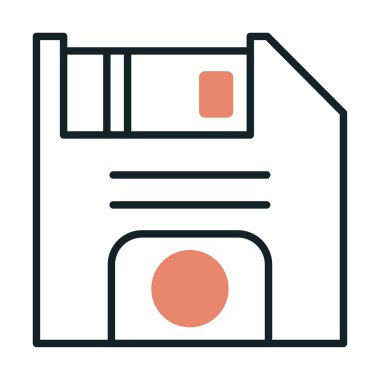 Basit Disket simgesi, vektör illüstrasyonu