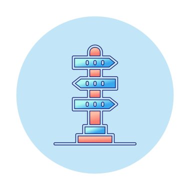 Beyaz arkaplanda yön vektörü illüstrasyonu