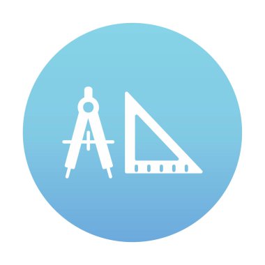 Geometri Araçları simgesi, Vektör illüstrasyonu 