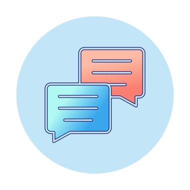 Basit konuşma baloncukları Konuşma simgesi, vektör illüstrasyonu