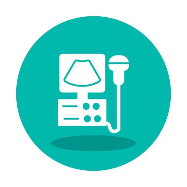 Ultrasound machine. Ultrasound scanner machine isolated object on white background. Medical diagnostic equipment sonography. Vector illustration flat design. Ultrasonic device.