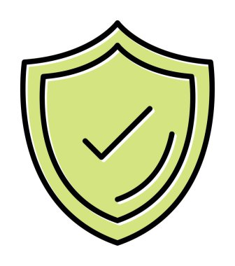 Güvenlik kalkanı simgesi koruma konsepti, vektör illüstrasyonu